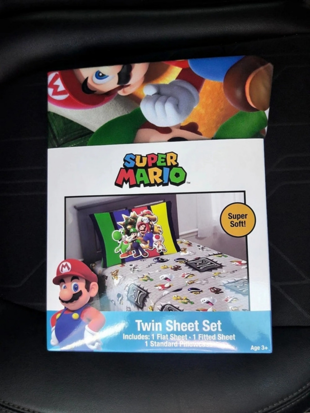 Super Mario Twin Sheet Set Blue & Red NWT